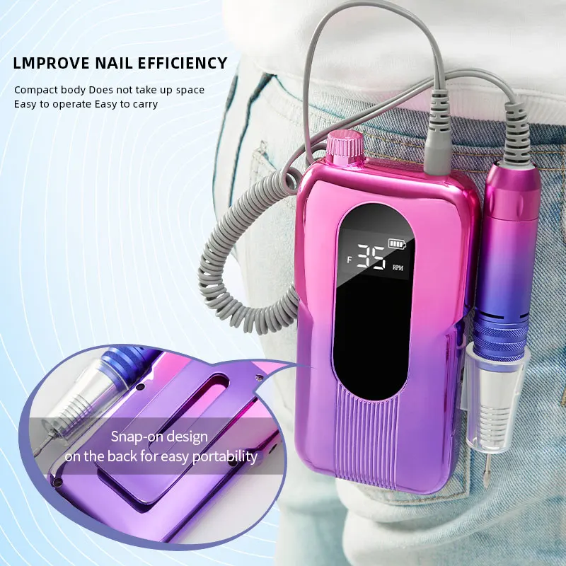 35000RPM Professional Nail Drill Manicure Machine Electric File Nail Sander With LED Display For Gel Removing Nail Polish Pen