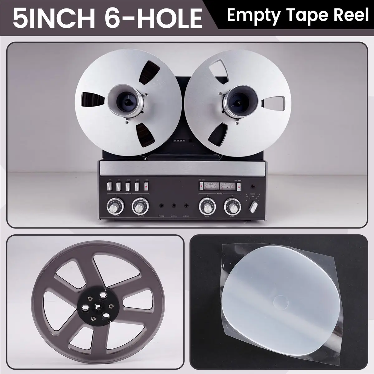 7 Inch 6 Holes Sound Tape Empty Reel for ReVox Studer Recording Takeup Reel Replacement Opening Machine Part