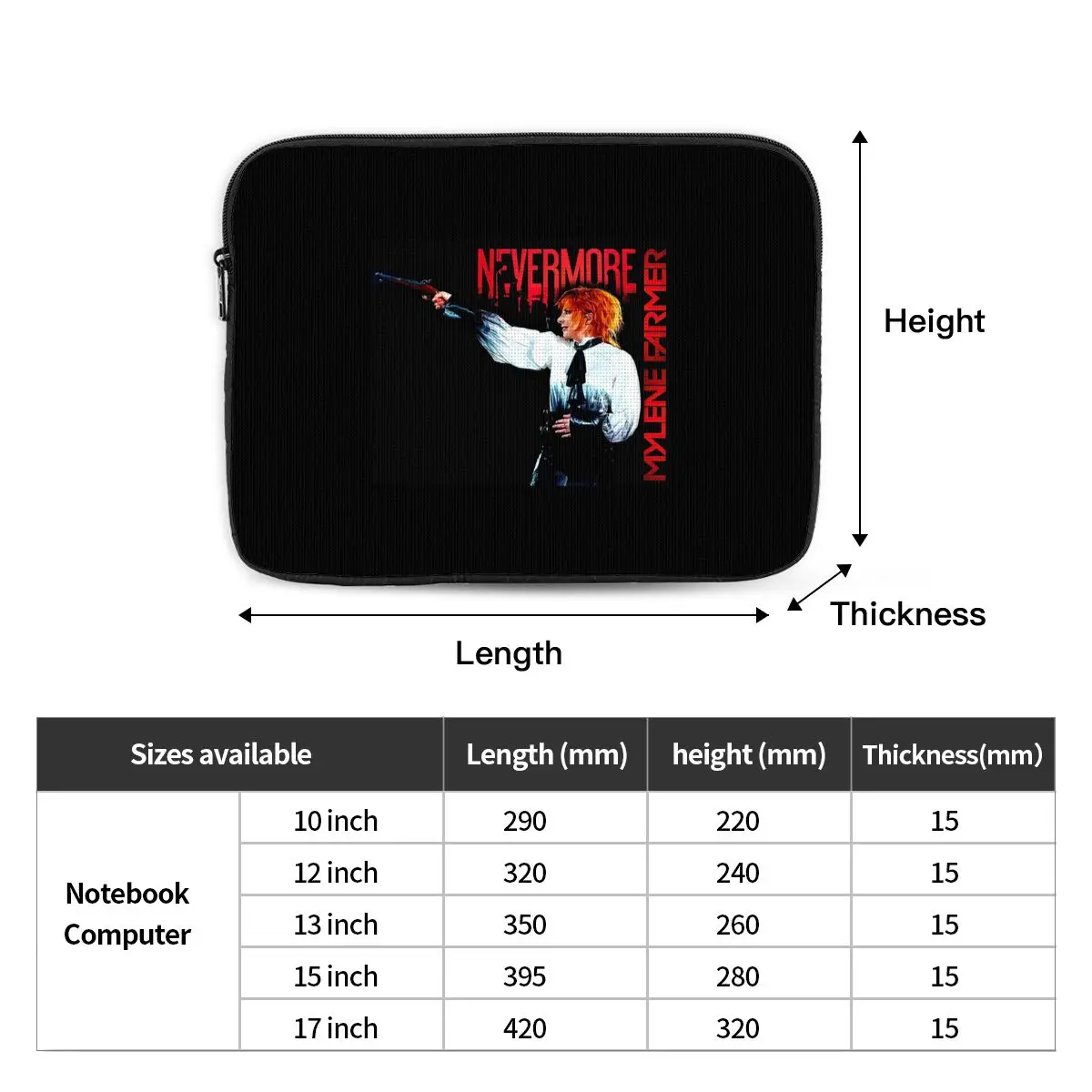 Nevermore Tour Libertine Mylene Farmer Notebook Laptop Bag Case Pouch For Macbook Air Pro Tablet Shockproof Case Bag