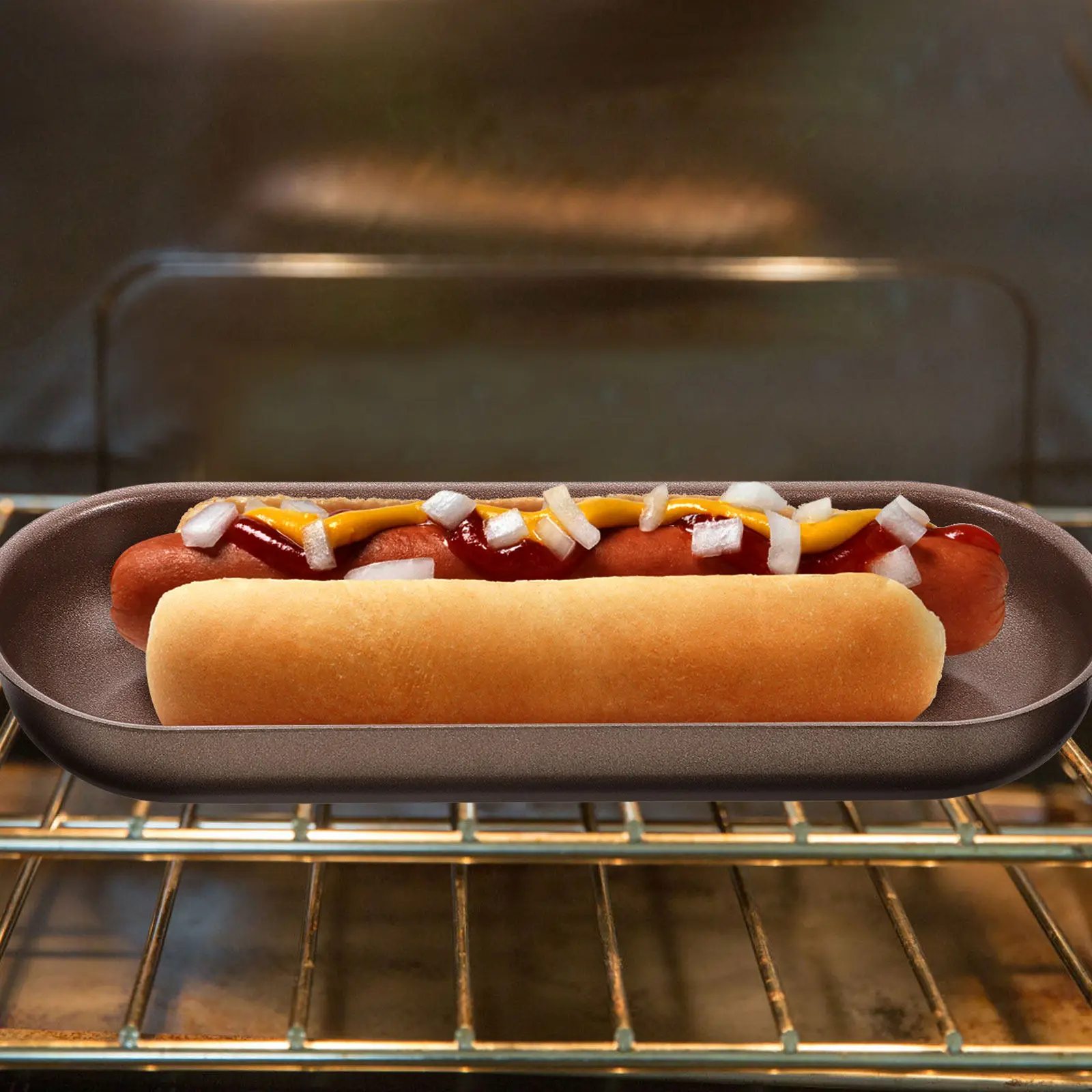 3Pcs Hot Dog Bun Pan For Hot Dog Bread Baking Christmas Baking Mold Nonstick Oven Use Toast Savory Roasting