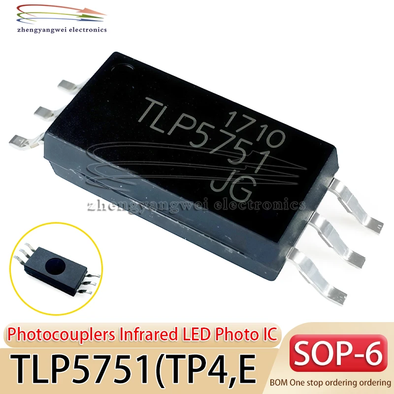 10 Stück TLP5751 TP4,E SOP6 TLP5751 Optokoppler, Infrarot-LED und optoelektronischer IC, Optokoppler mit Logikausgang – Detail 1