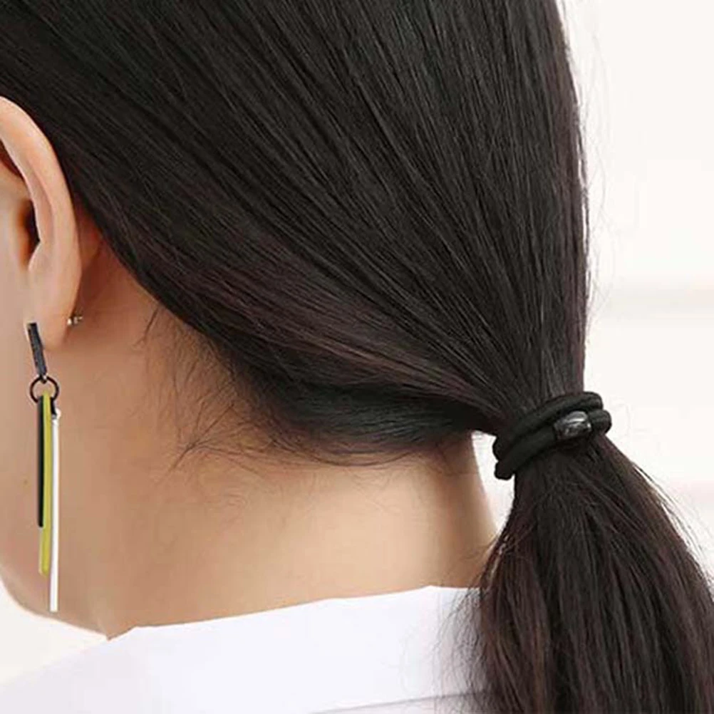 

50pcs Black Hair Ties Elastic Simple Design Daily Wear Perfect Match Outfits Women Girls Hair Accessories Classic Color Durable