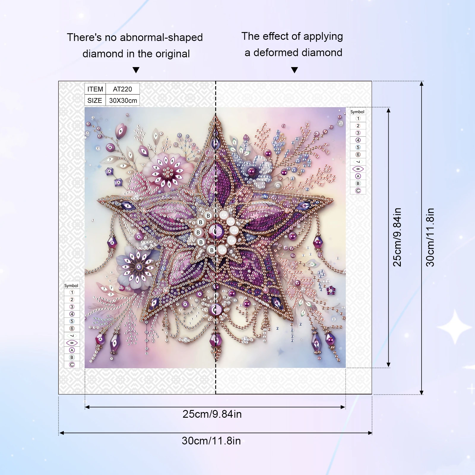 Diamond Painting Kit for Adults,purple Starfish Special Shape Diamond for Beginner,Diamond Art Painting for Home Decoration Gift