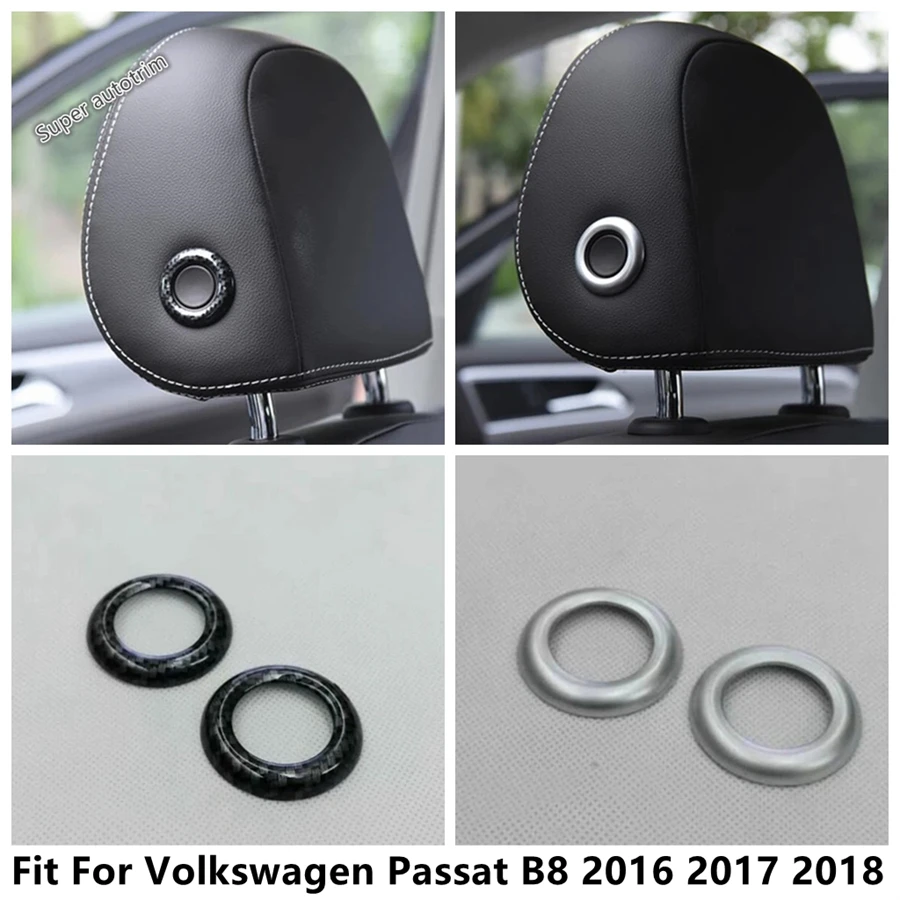 

Car Seat Headrest Pillow Button Ring Circle Cover Trim For Volkswagen Passat B8 2016 2017 2018 Carbon Fiber Accessories Interior