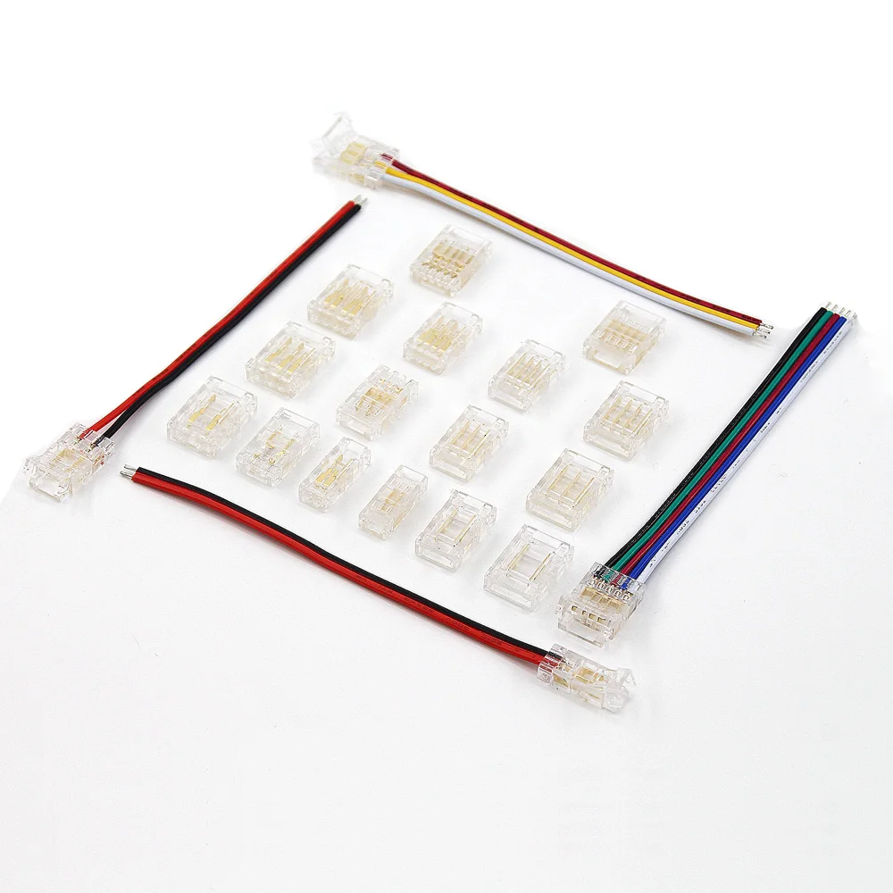 SMD LED Wire Connectors Strip To Strips Solderless Mini Buckle 8mm Strips To Line Quick Terminal Block No Dark Area Connector