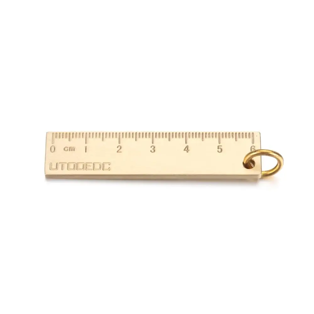 Portable Buckles Whistle Ruler Jewelry Accessories Brass Keychain Key Ring Pendant