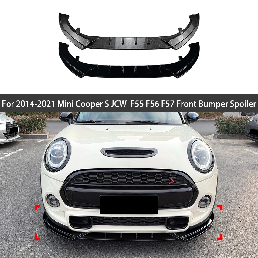 

Комплект обвеса для Mini Cooper S JCW F55 F56 F57: передний бампер, 3-секционная защитная накладка, сплиттер, передний спойлер-губа на бампер