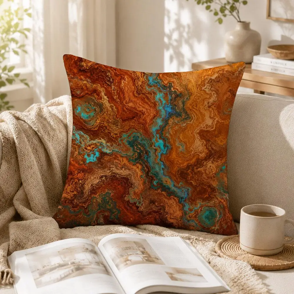 Abstract Mineral Flow  Cushion Cover Linen Pillow Cover 40x40cm Decorative Cushion Case Boho Home Sofa Decor Gift