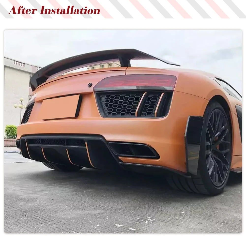 For Audi R8 2016 2017 2018 GEN 2 Carbon Fiber Car Body Kit Rear Bumper Air Vent Cover Frame Decoration Air Intake Vent Fender