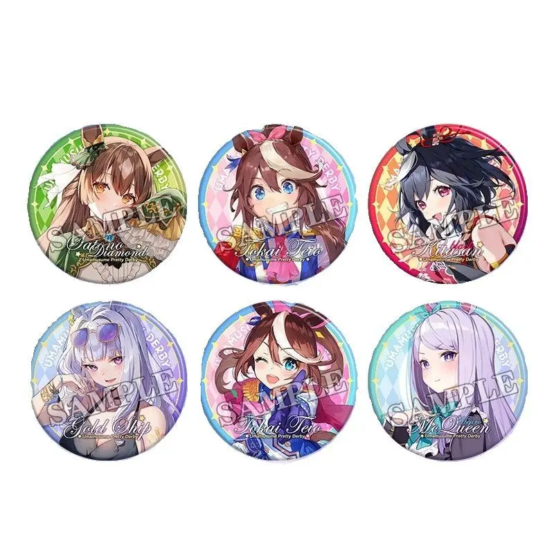 Uma mosume-بروش دش الأرز ، جميلة ديربي توكاي تيو ، أسبوع خاص ، ملابس ، دبوس طية صدر السترة ، تذكار ، زر ناعم ، قبعة مزخرفة