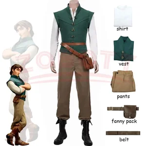 Anime Flynn Jinete enredado Rapunzel Cosplay Cosplay Uniforme de carnaval para adultos Halloween Flynn Rider enredado Rapunzel 10 mejores ventas Disney Adultos Adultos - №9
