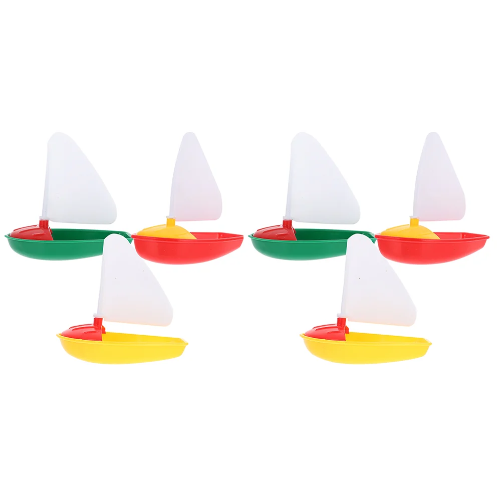 6 Pcs Beach Sailing Swimming Pool Sailboat Toy Kids Funny Toys Plastic Playing Water Bathtub Plaything