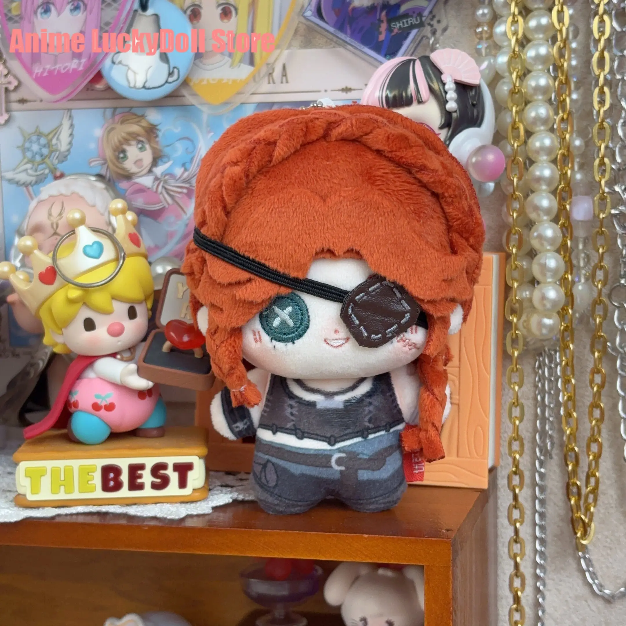 10CM Doll Pendant Anime Identity Ⅴ Archer ‌Brynhildr Vilulf  Plush Doll With Eye Mask Stuffed Toys Nunu Body Plushie Cute Gift