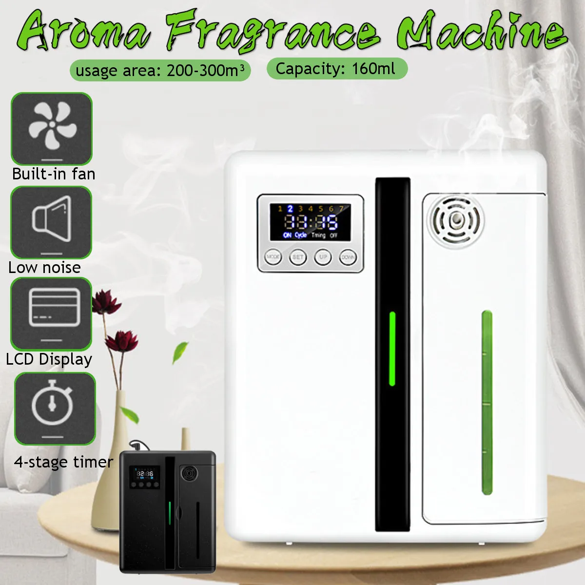 300 m3 Bluetooth Aroma Fragrance Machine 160ml Timer funzione Scent Unit diffusore di aromi di olio essenziale Home Hotel Office