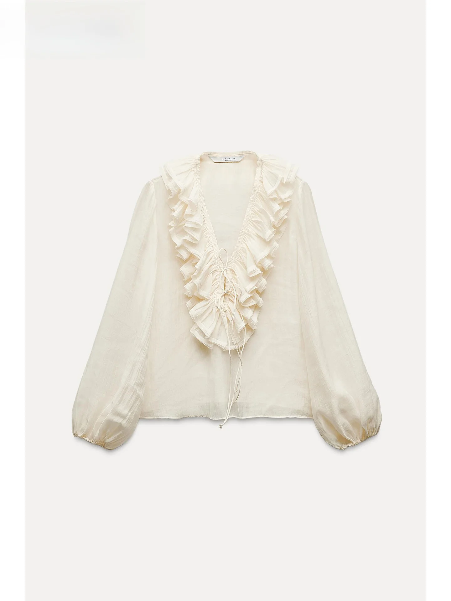 

ZAPRHA Sli Женский топ с драпировкой и поясом, длинный женский плиссированный топ с глубоким v-образным вырезом, свободный крой, лето 20л