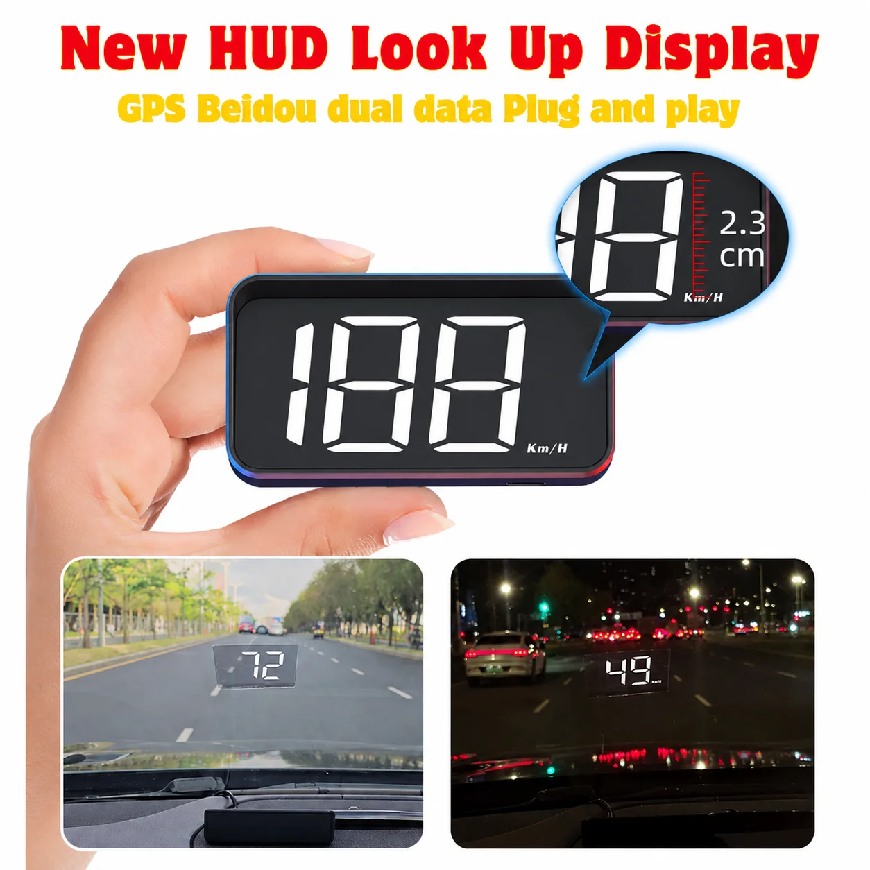 

Car Speedometer HUD GPS Head Up Display Digital Speed Meter Windshield Projector For Vehicles Truck Auto Electronics Accessories