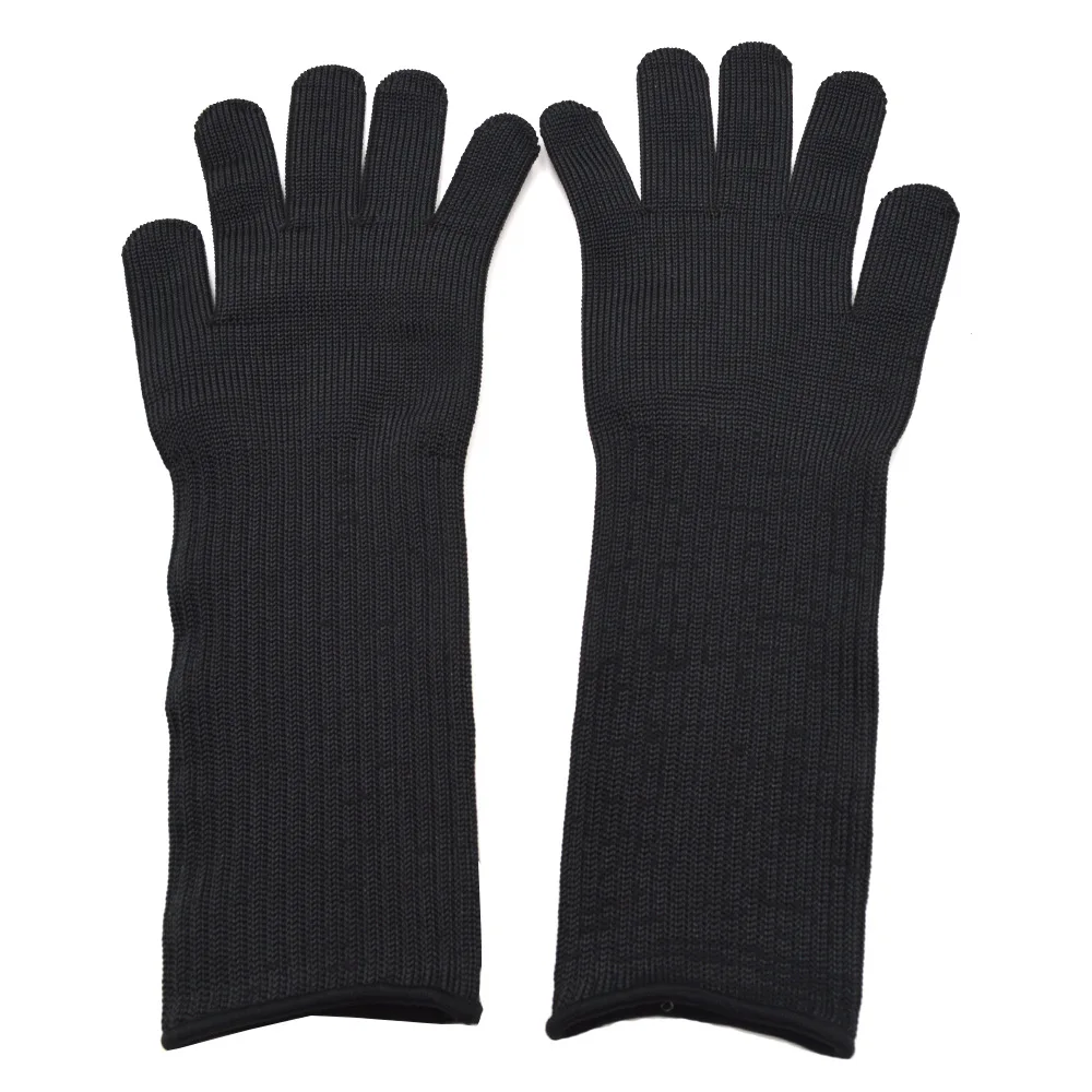 Gants de travail anti-coupure en acier inoxydable, gants de protection DulButcher, fil métallique, degré de coupe, anti-couteau, long, 40cm, 1 paire