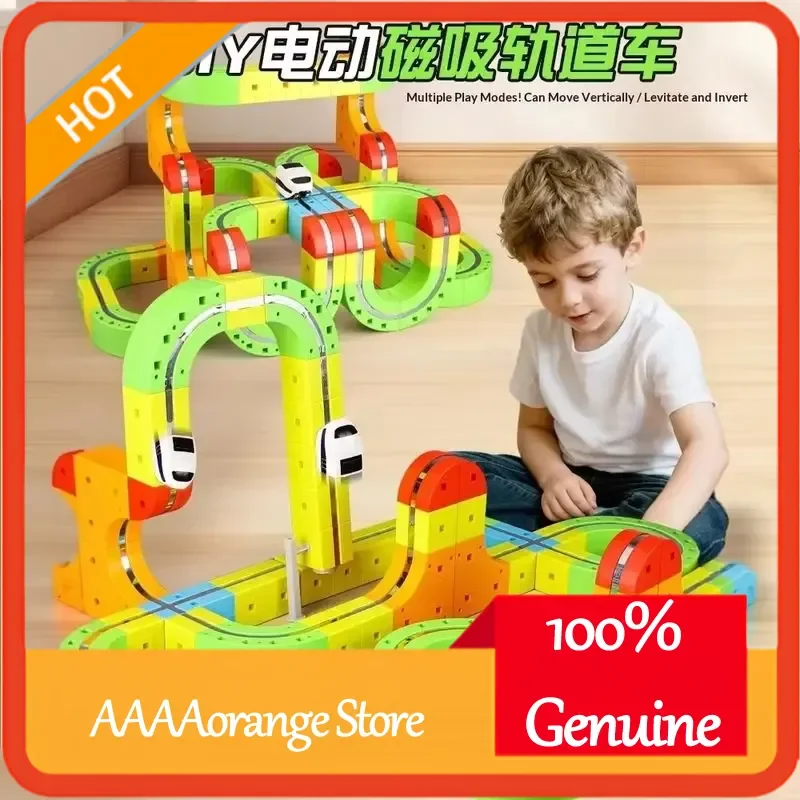 

Большой магнитный высокоскоростной поезд DIY 3D трековый куб игрушка без дистанционного управления STEM обучение Рождественский подарок для детей