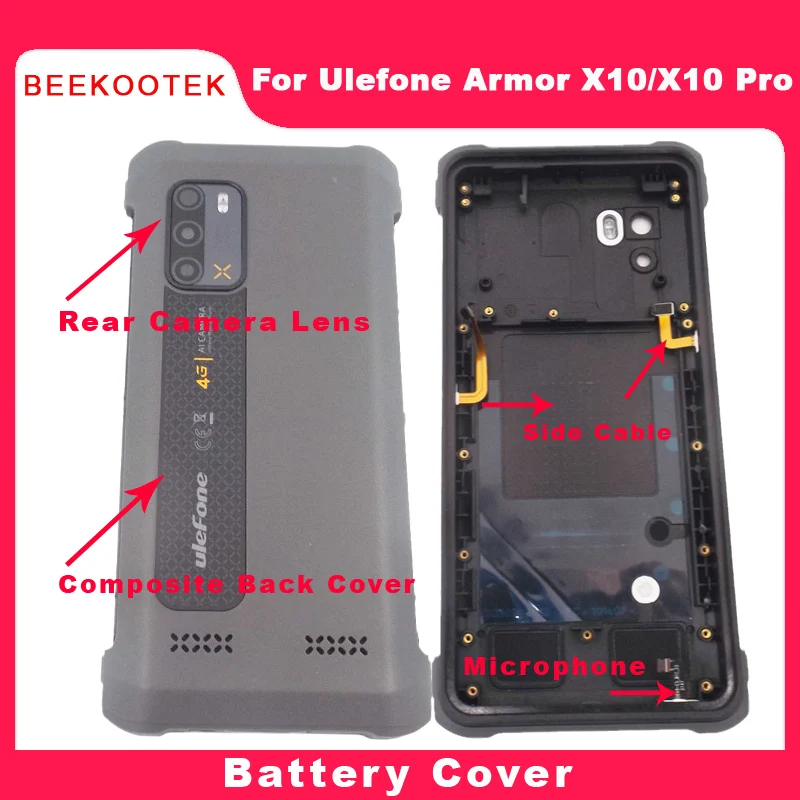 

Ulefone Armor X10 Battery Cover Back Cover With Side Cable Mic+Lens+Composite Back Cover Accessories For Ulefone Armor X10 Pro