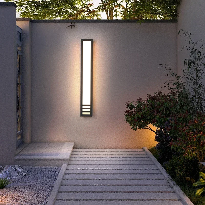 

LED Outdoor Long Wall Light Modern Waterproof IP65 villa Porch Garden patio exterio Wall Lamp 110V 220V balcony outdoor lighting