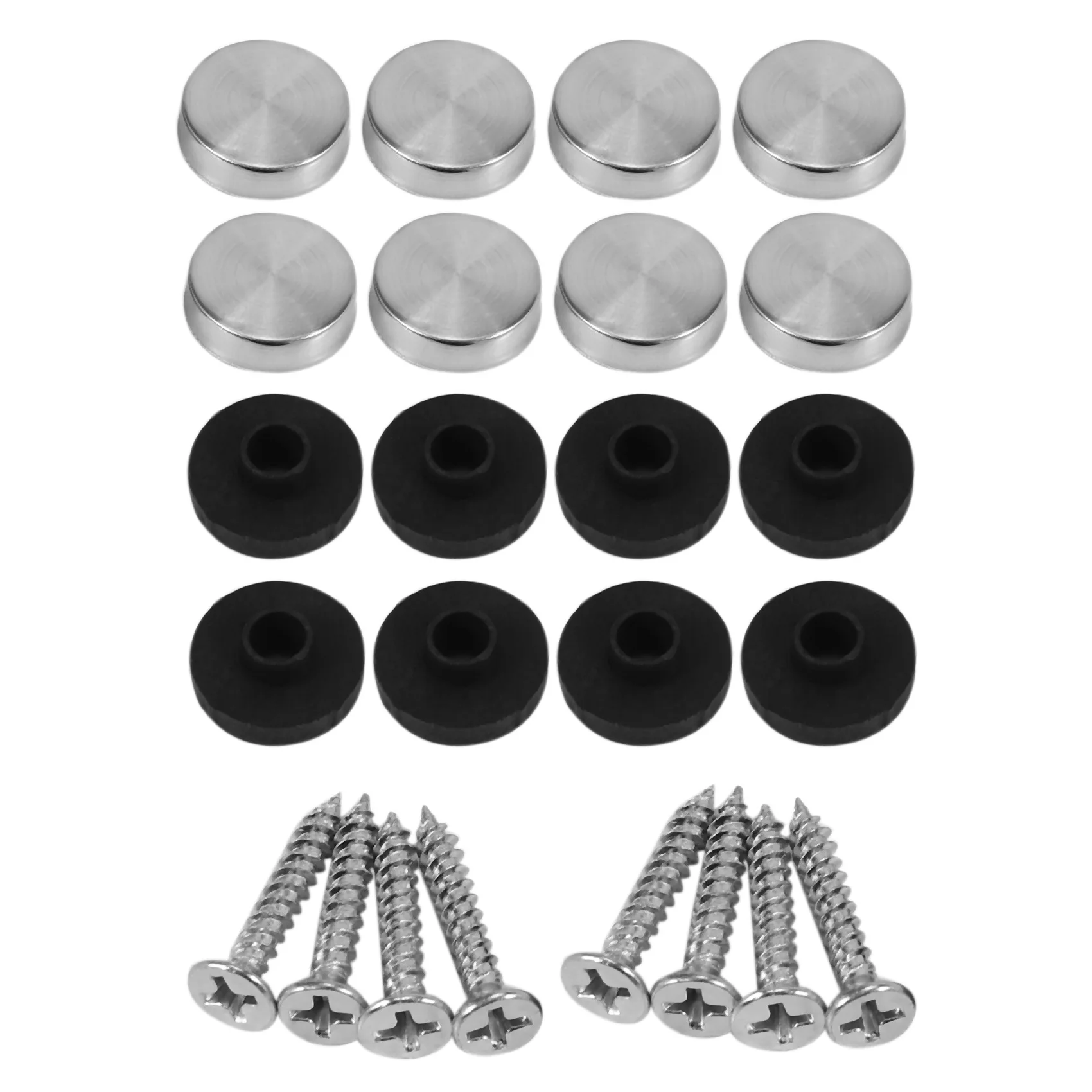 8 Pcs 14mm Dia Stainless Steel Decorative Mirror Screw Cap Nails