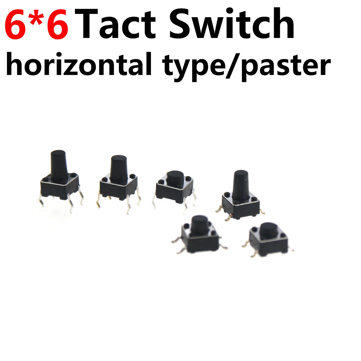 

200pcs 6*6 Touch button switch 6*6*4.3/5/6/7/7.3/8/9/9.5/10/11/12/13/14MM Push button switch Key switch 4pin