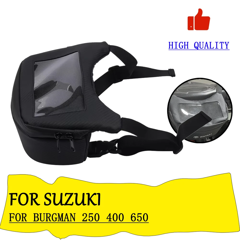 

Motorcycle Leather Tool Bag Front Storage Bag For Suzuki Burgman 250 400 650 Navigation Touch Screen Multi Functional Waist Bag