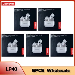 5PCS auricolari Lenovo LP40 TWS Wireless Bluetooth 5.0 auricolari Bass Touch Control riduzione del rumore Stereo Standby lungo 230mAH