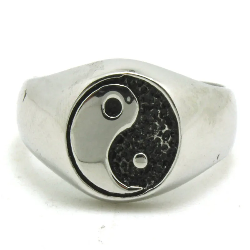 316L Stainless Steel Punk Style Mens Boy The Eight Trigrams Ring