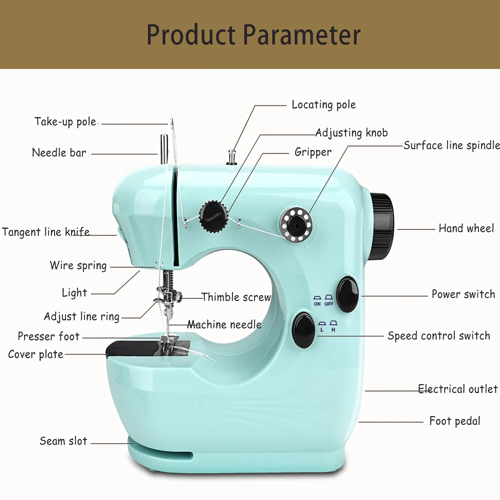 Mini Sewing Machine Small Multifunctional Bag Sewing Belt Toolkit for Creative Needs Lightweight Suitable for Travelling Gifts