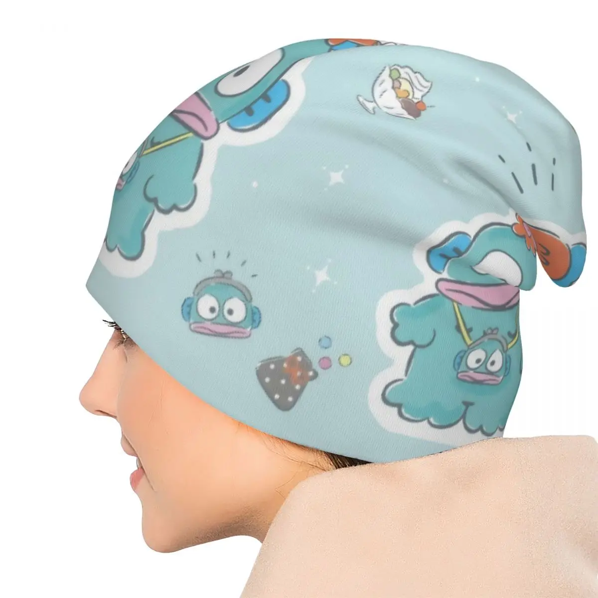 Hangyodon Cappelli a cuffia Moda Outdoor Skullies Berretti Cappello Simpatico cartone animato per uomo Donna Estate Berretto a doppio uso