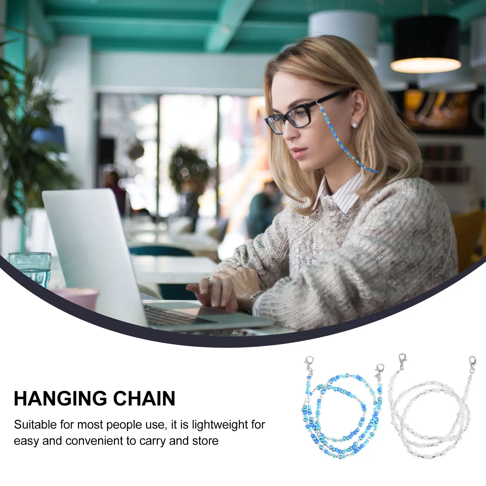 

2pcs Mask Anti-Loss Lanyard Chain Lightweight Hanging Cord For Face Masks Glasses Neck Strap Portable Easy Storage Universal Fit