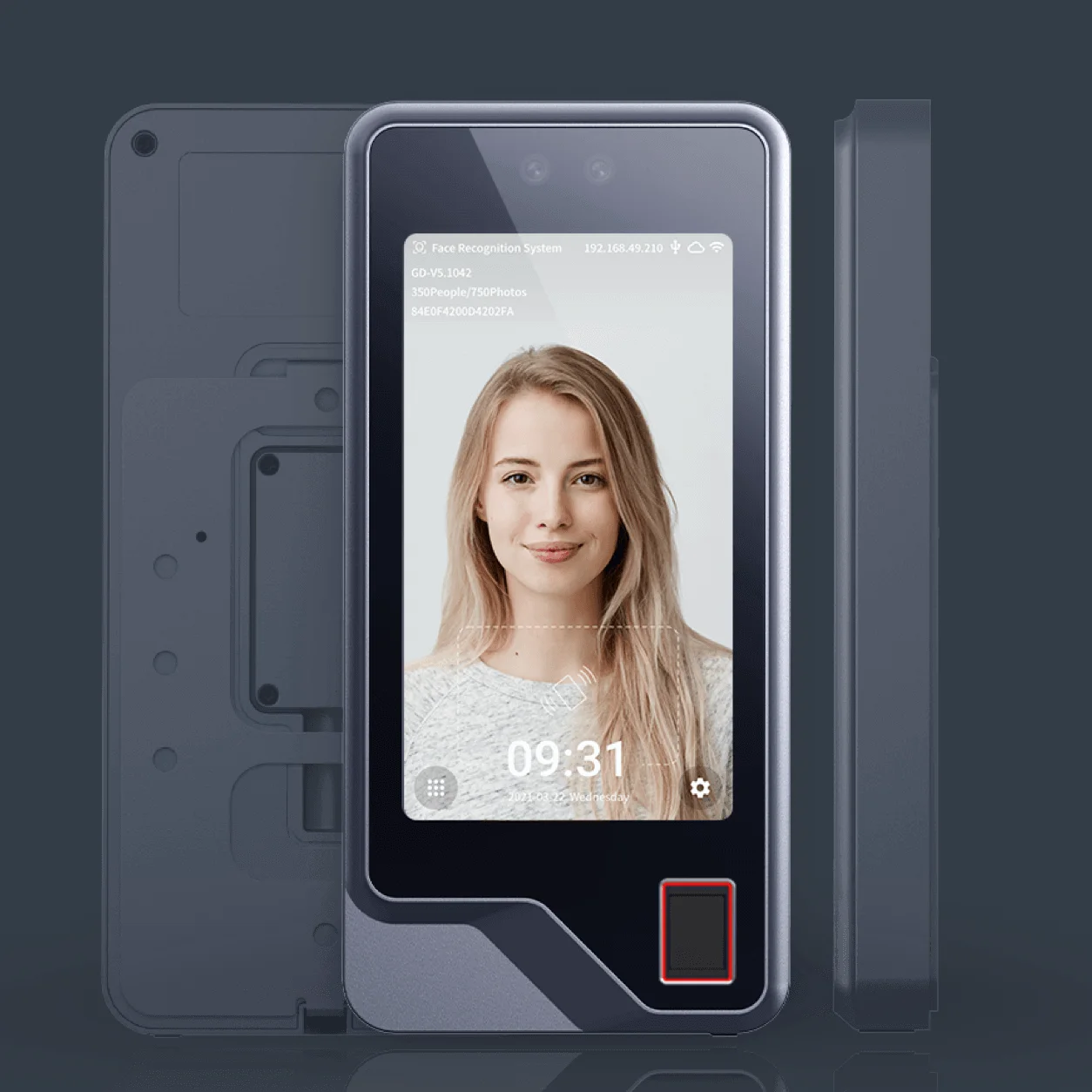 IP65 Waterproof Visible Face Access Control With Fingerprint Reader Or QR Code EM And MF Card Reader Face Time Attendance