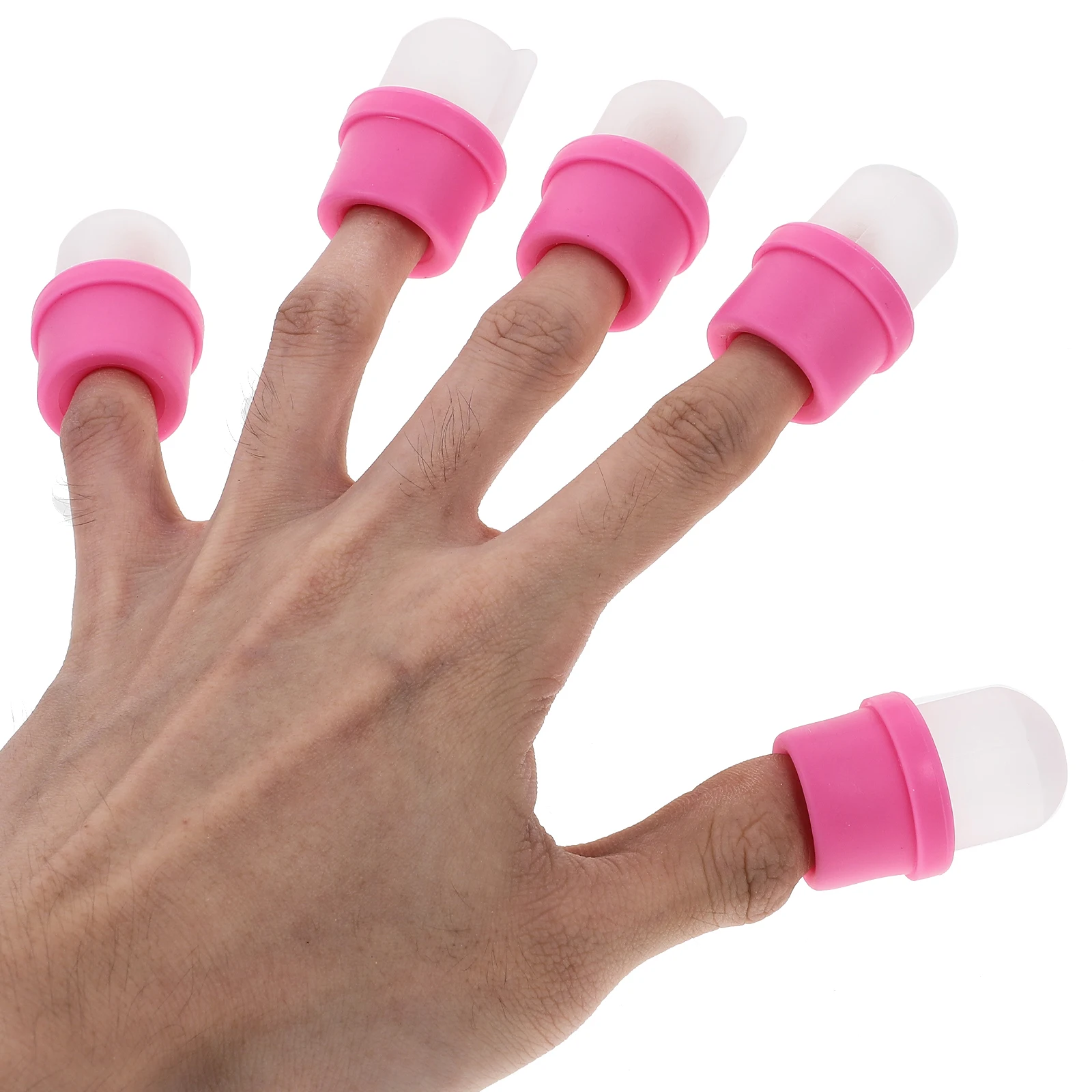 20 pz Silicone Nail Polish Remover Caps Nail Art Soak Off Wraps Riutilizzabile Dito Manicure Gel Polish Cleaner Strumento