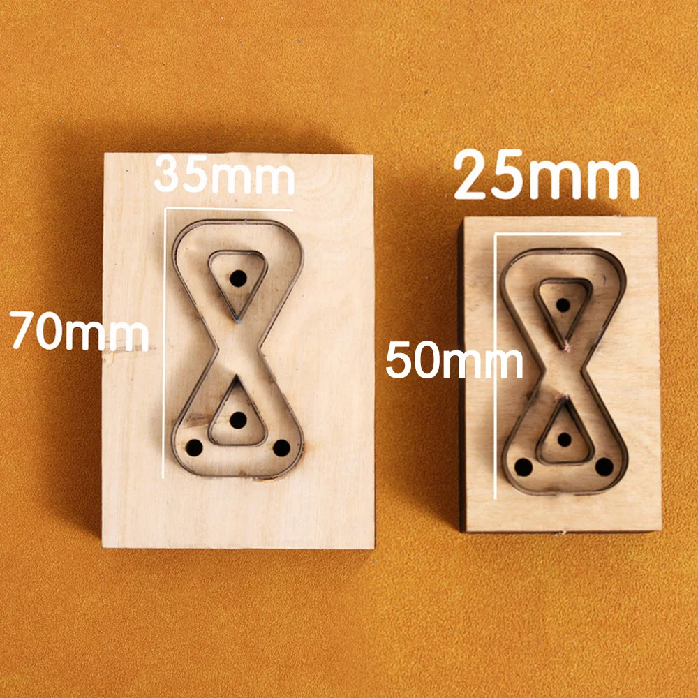 Leather Metal Cutting Dies for Backpack Strap Loop Splicing, DIY Leathercrafts Cut Mold Punch Die Bow Shape Embossing Making Set