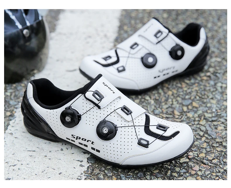 Wettkampf-Radsportschuhe Rennradschuhe Unisex Fahrradschuhe für Flachpedale Selbstverriegelnde Renn-SPD-Fahrradschuhe – Detail 32
