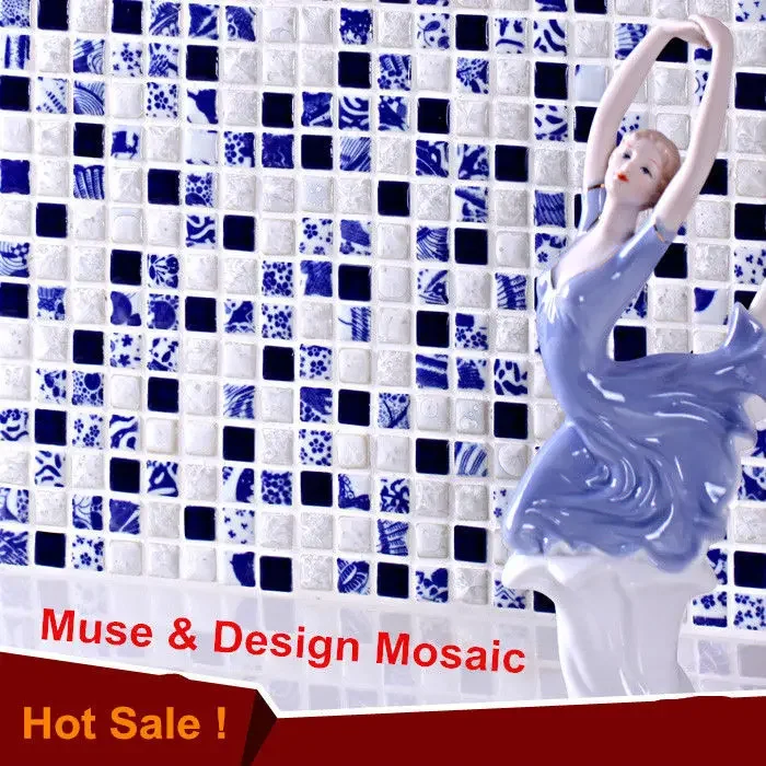 

Керамическая мозаичная плитка в китайском синем стиле, элегантный белый фарфор, кухонный фартук, фон для ванной комнаты, наклейка на стену