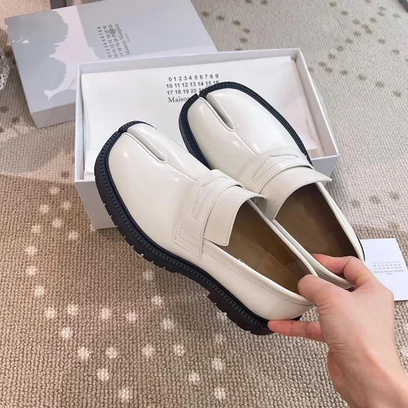 انقسام تو الحصان حذاء للرجال سميكة وحيد أحذية خفيفة بدون كعب أحذية تابي براءات الاختراع والجلود النسخة الكورية الاتجاه حذاء كاجوال 2024 ماركة #4