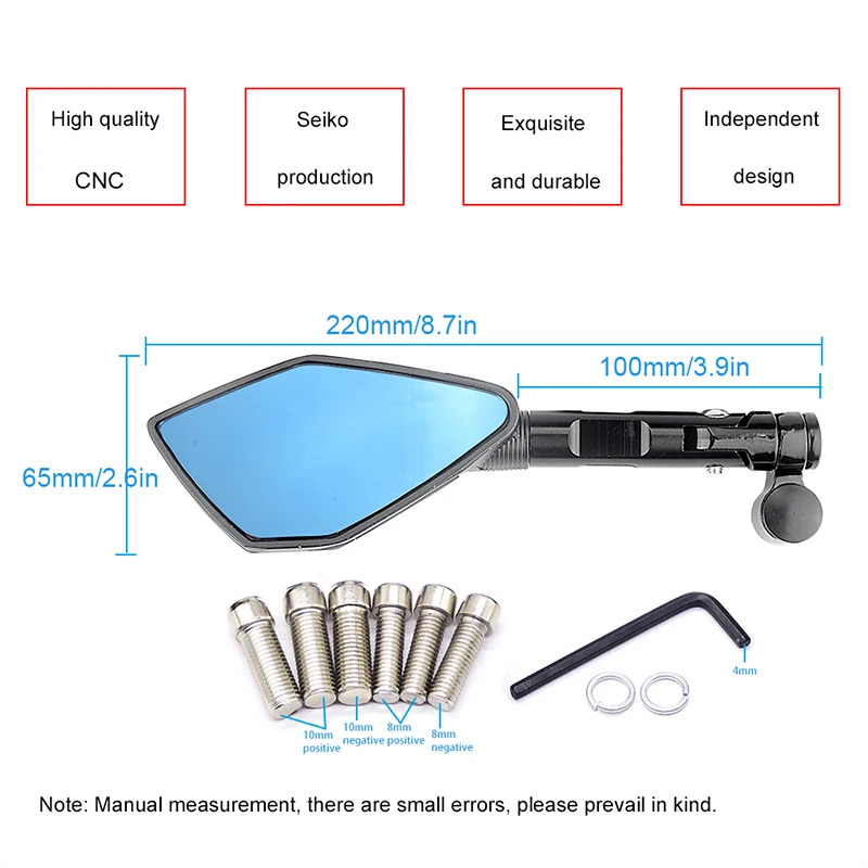 Motorcycle CNC 8mm 10mm Rear View Mirror Side Back Mirrors For Super SOCO TC TCmax TS TSx TC max bar end mirrors Accessories image 3