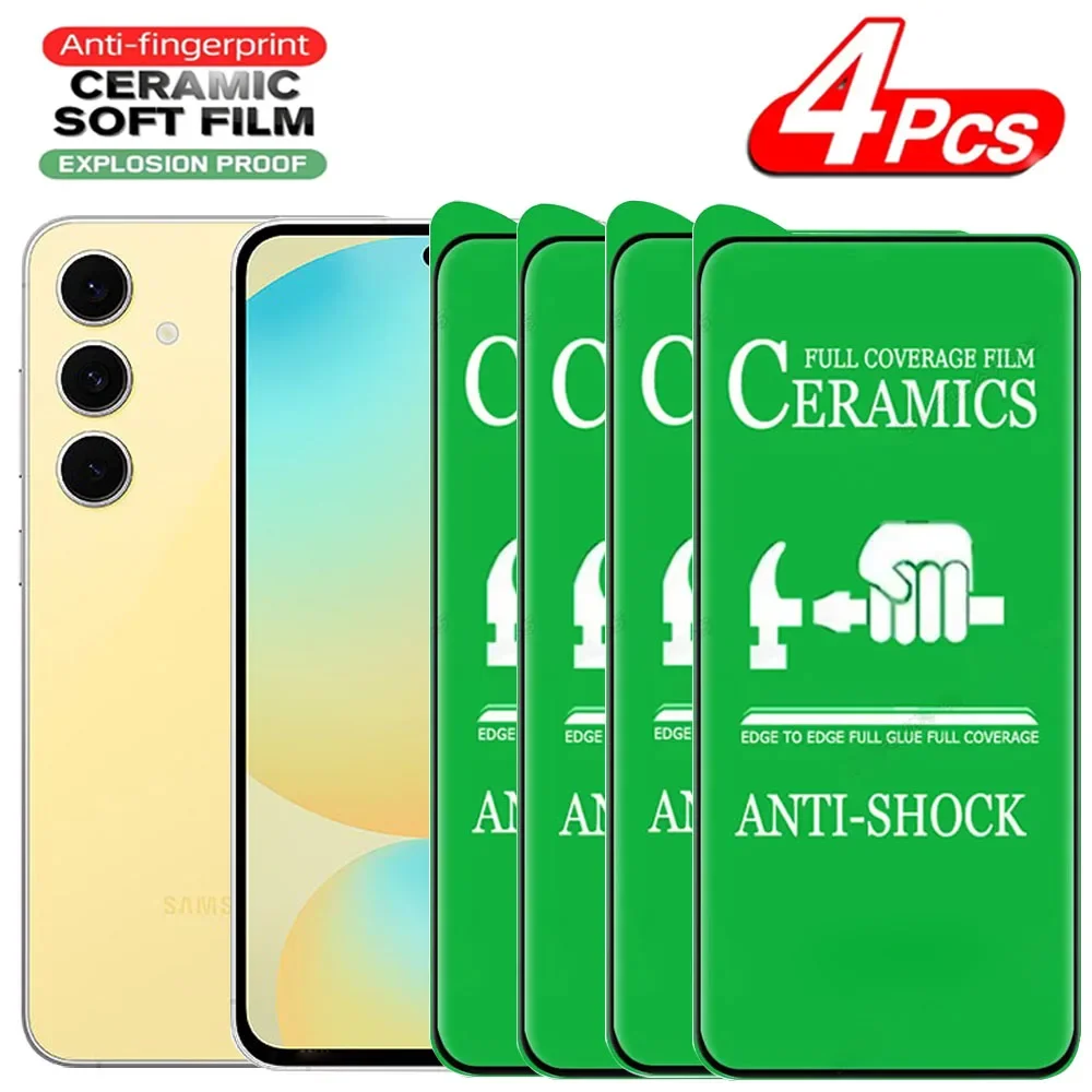 4PCS Pellicola Morbida In Ceramica Per Samsung Galaxy S25 Ultra Proteggi Schermo Per Samsung Galaxy S23 S21 S20 S22 Plus FE S24 Ultra Pellicola