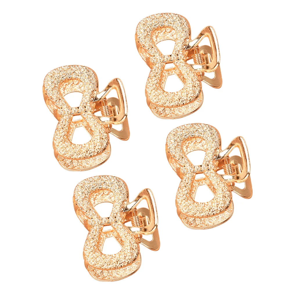 4 Stück Haarklammern aus Metall, klassische Schleifenform, starke, rutschfeste Haarklammer für Styling, Schneiden, Dusche, langlebig, modische Haarkrabbe