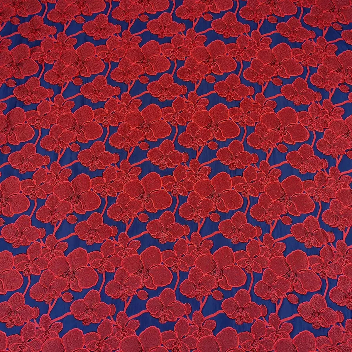 Large Red Flower Relief Woven Jacquard Fabric Retro Women's Dress Cheongsam Bag Decorative Sewing