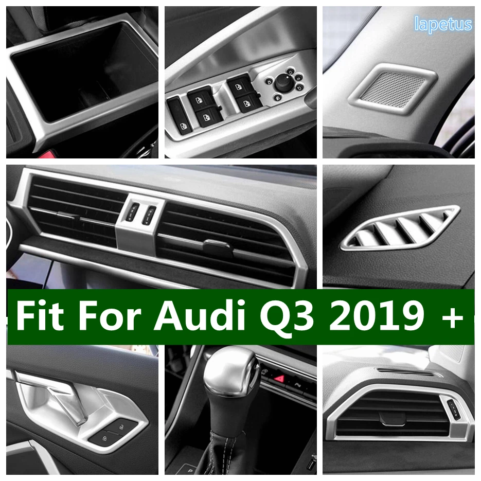 Inner Door Handles Bar Pull Trim Cover Fit For Audi Q3 2019 - 2022 Dashbaord Garnish Air AC Vent Outlet Frame  Car Accessories