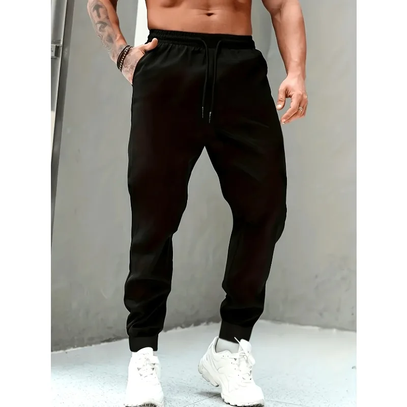 

Men's Autumn and Winter Casual Sweatpants, Comfortable Running Pants, Solid Color Side Pockets, Trendy and Fashionable Pants