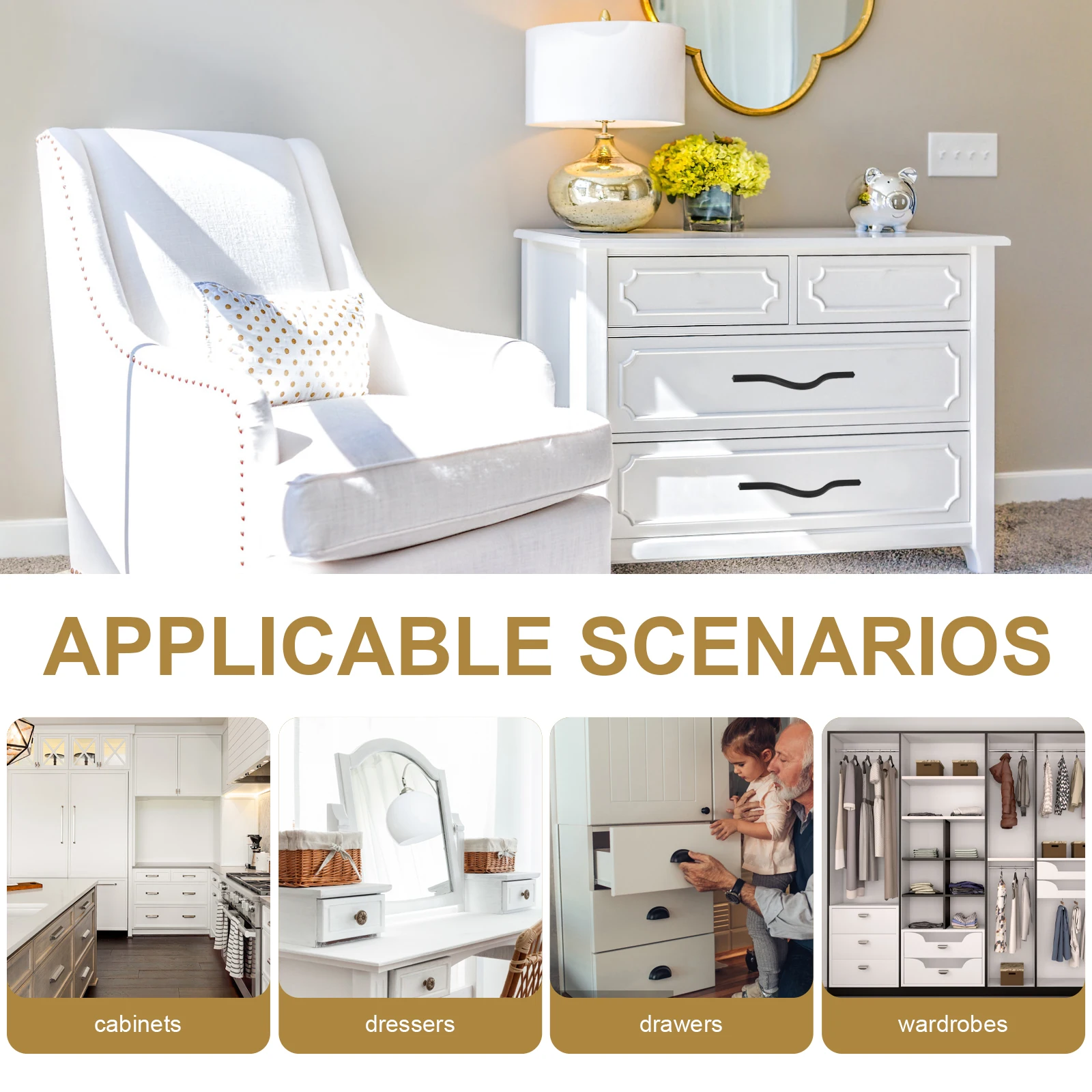 2 قطعة الأناقة الخالدة مقابض للخزانة درج معدني يسحب سهلة التركيب ديكور المنزل درج مقبض سحب مقبض معدني