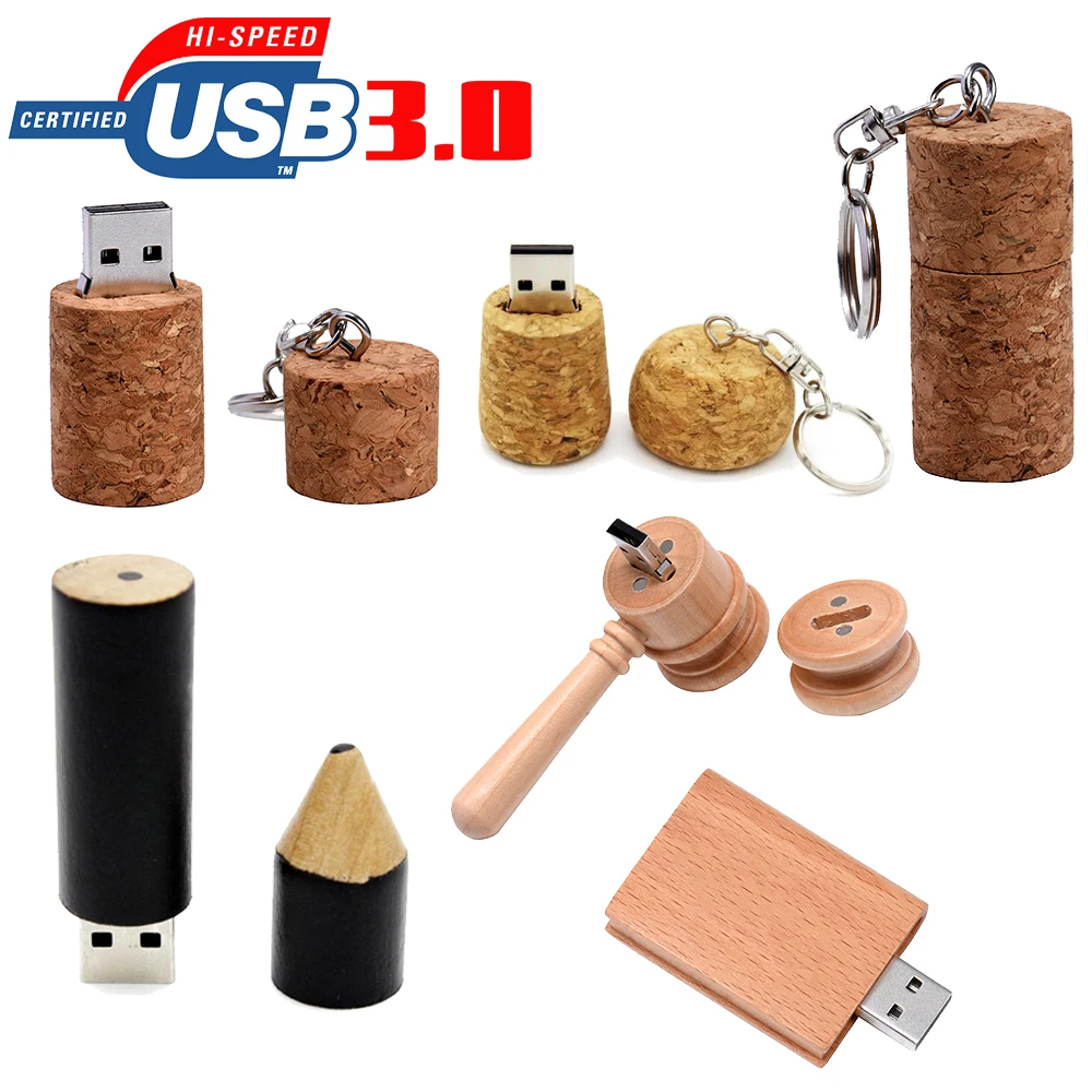 

Creative Red Wine Cork USB 3.0 Flash Drive 128GB Book Hammer Pen Shape Pen Drive Memory Stick Real Capacity Thumb Wedding Gift
