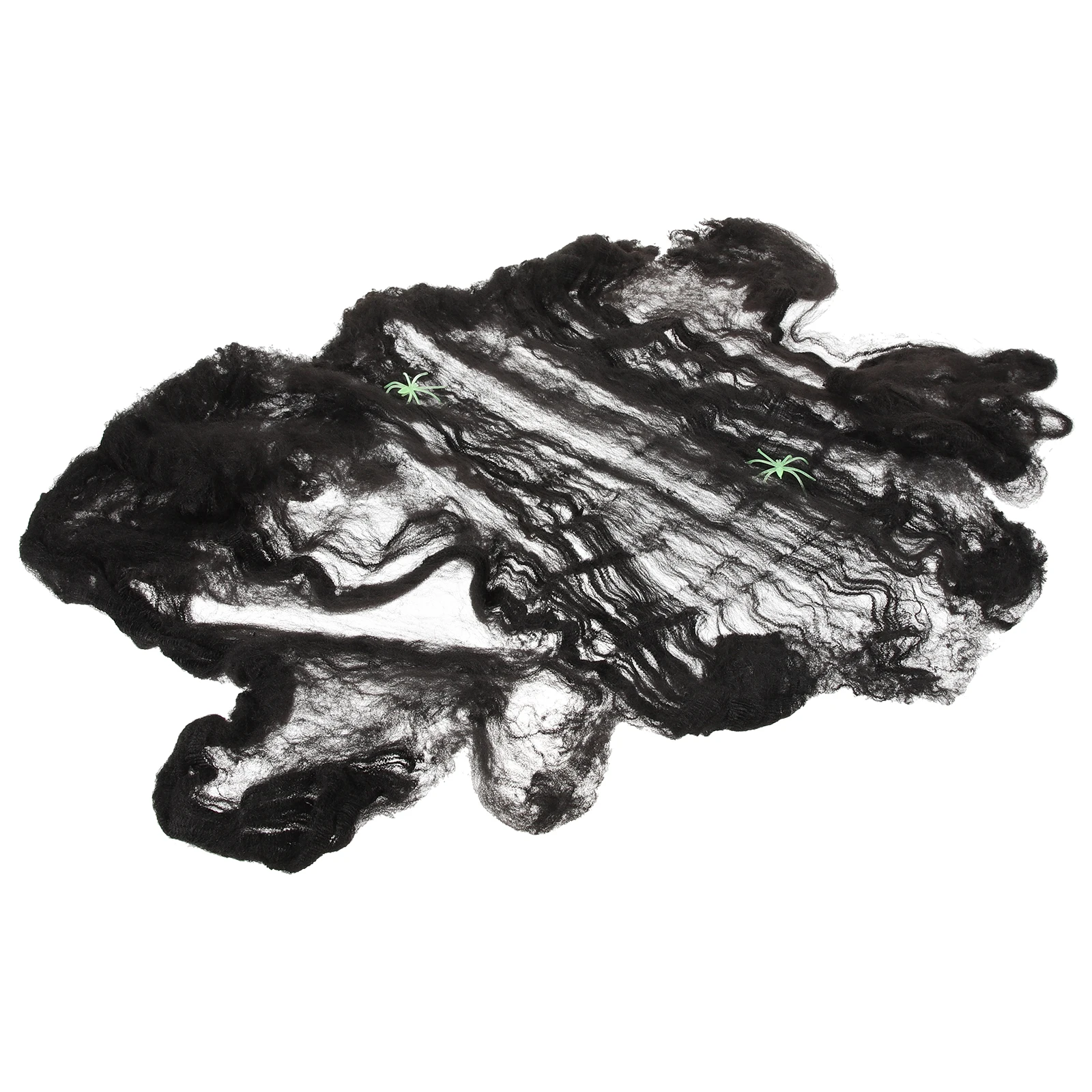 1 set Black Spider Web 2 Spiders 20g Cotton Halloween Decor Creepy Scary Party Props imitation Webs Garden Statue