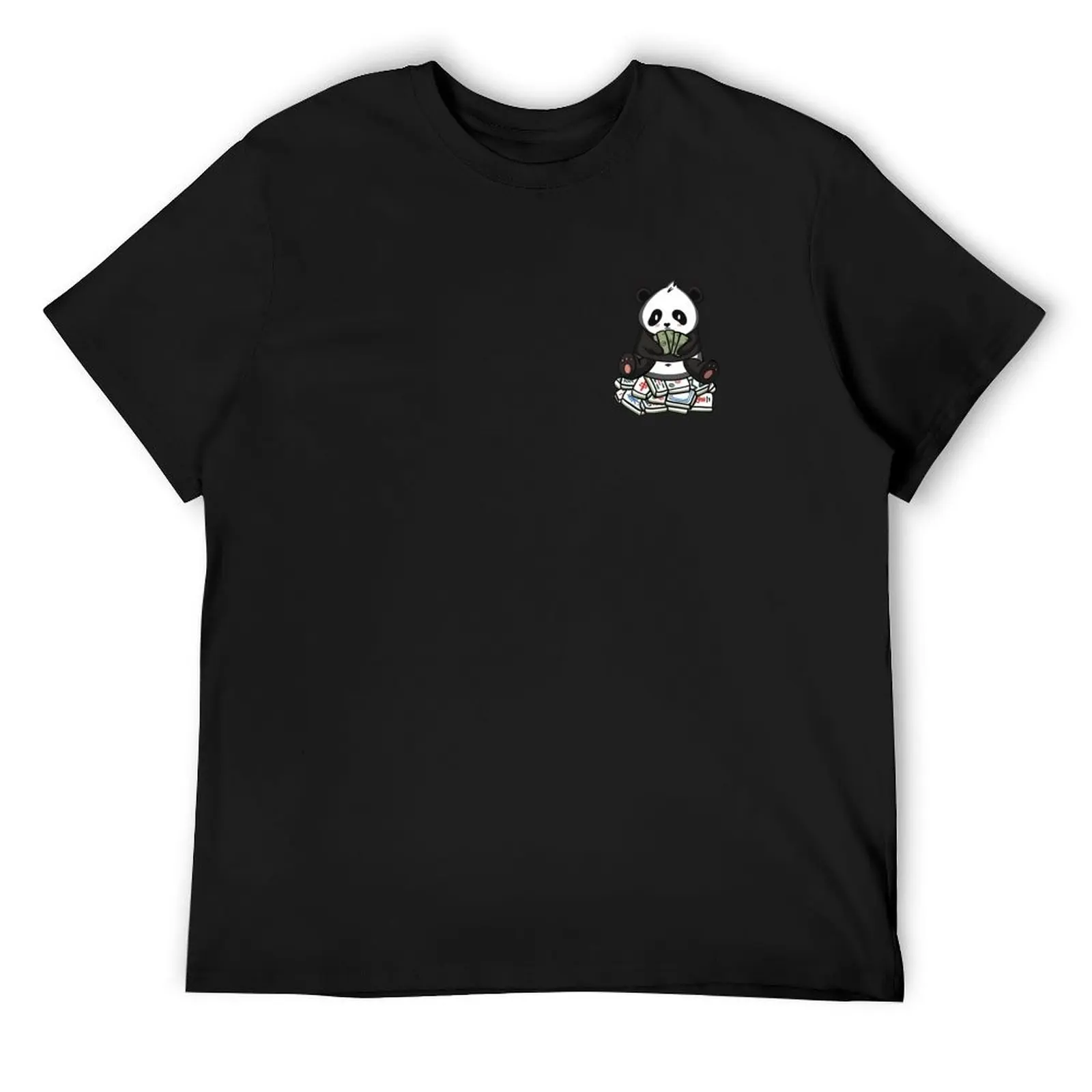 

panda sitting on mahjong tiles T-Shirt plus sizes Blouse men graphic t shirts