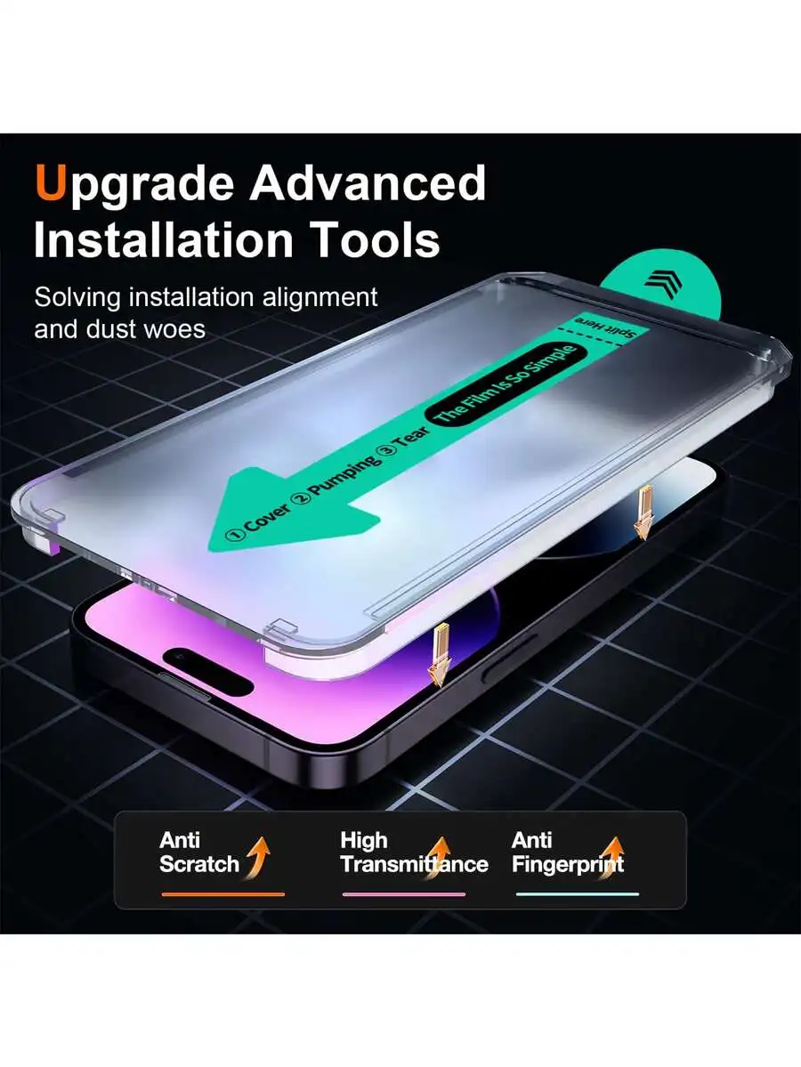 1 قطعة واقي شاشة من الزجاج المقسى غير اللامع مضاد للنظر متوافق مع آيفون 17 برو ماكس/17 برو/17 اير/17/16 برو ماكس/16 برو/16