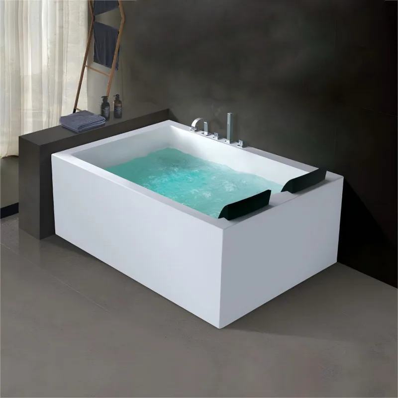 Three-sided skirt double massage surfing thermostatic bathtub acrylic colorful lamp bubble pool